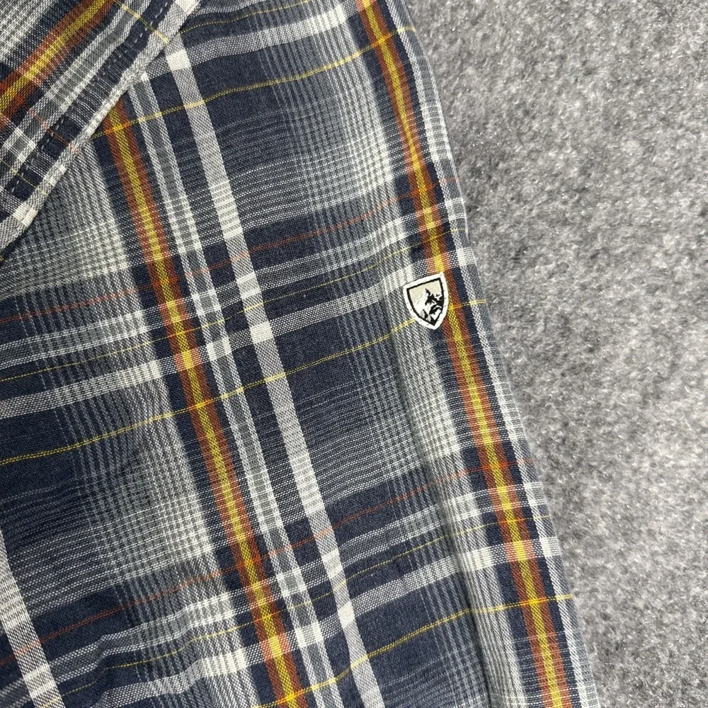 KUHL Men Blue Plaid Long Sleeve Button Up Shirt Outdoor Hiking Workwear Size L - Picture 4 of 9